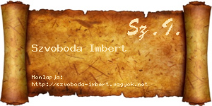 Szvoboda Imbert névjegykártya